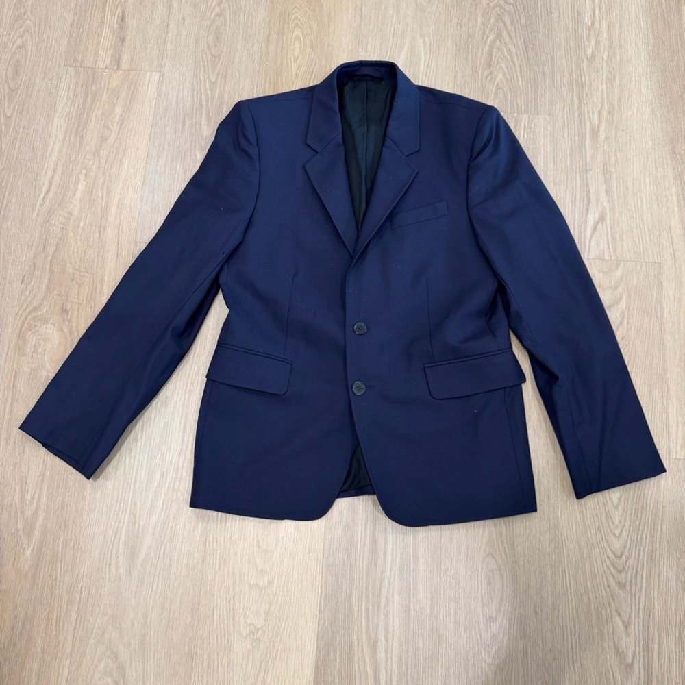Ann demulemesster Elegant Men's Dark Blue Blazer set